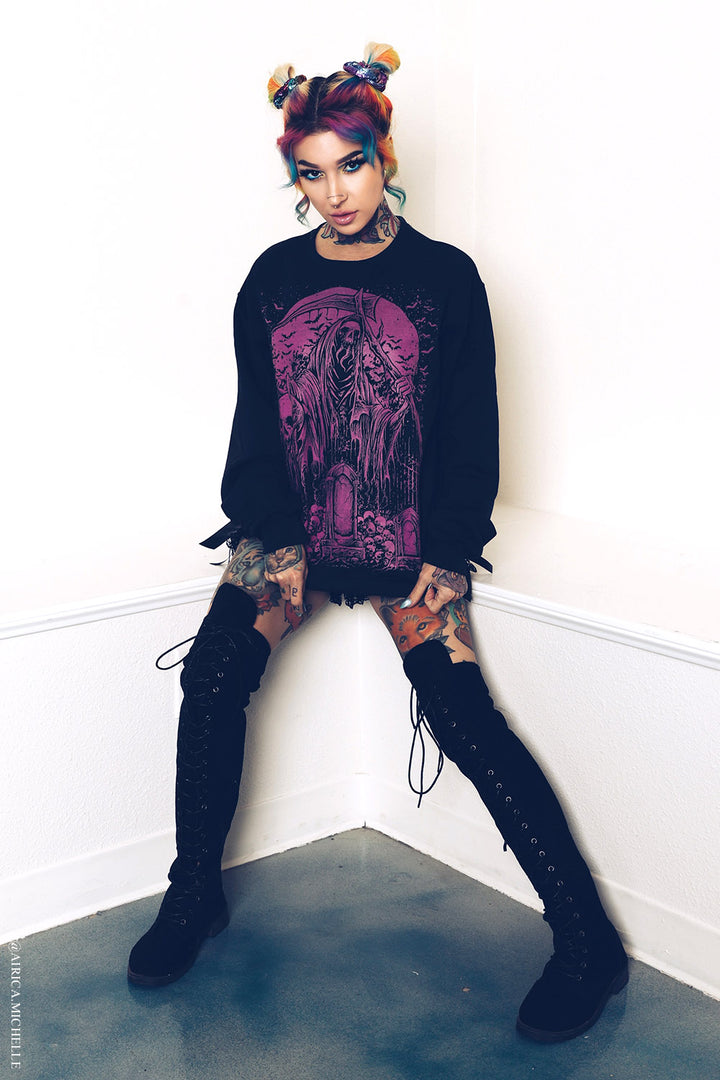punk grim reaper sweater