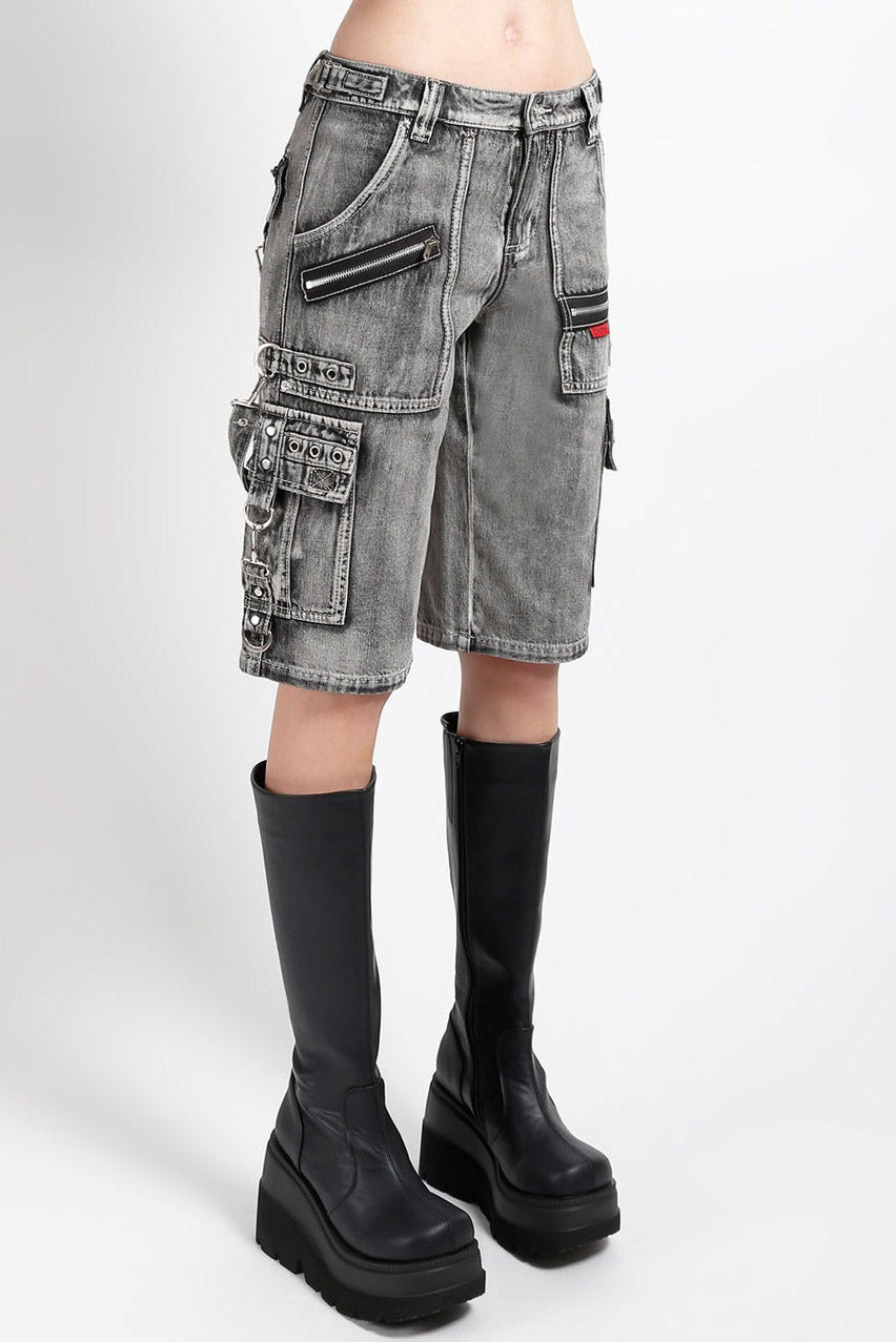 Tripp NYC Punk Clash Shorts [Black Denim/Fog Wash]