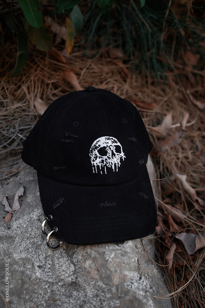 Skull Drip Pierced Baseball Cap