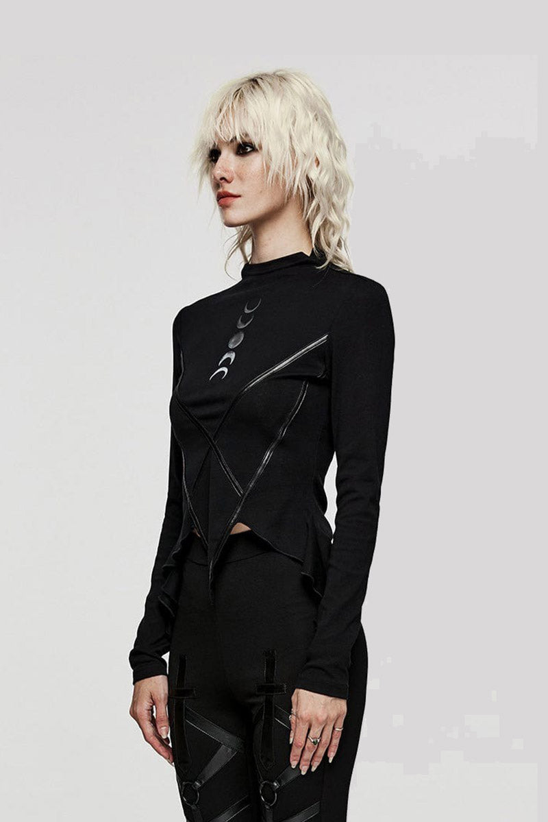 punk rave high collar top