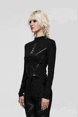 punk rave high collar top
