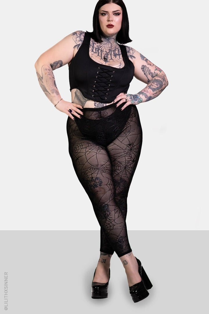 womens plus size spiderweb leggings