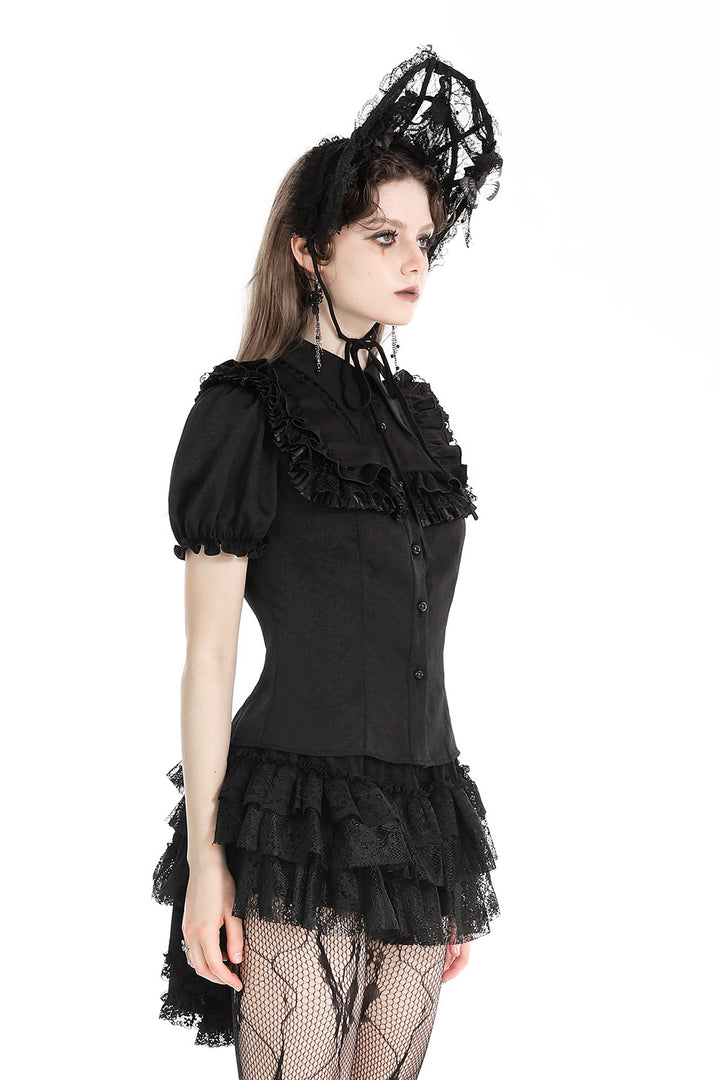 gothic ruffled blouse