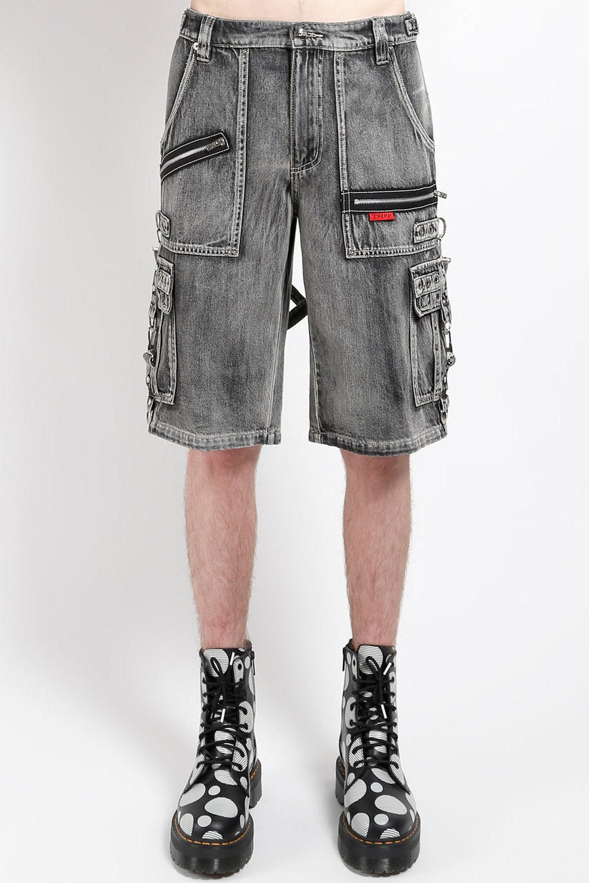 Tripp NYC Punk Clash Shorts [Black Denim/Fog Wash]