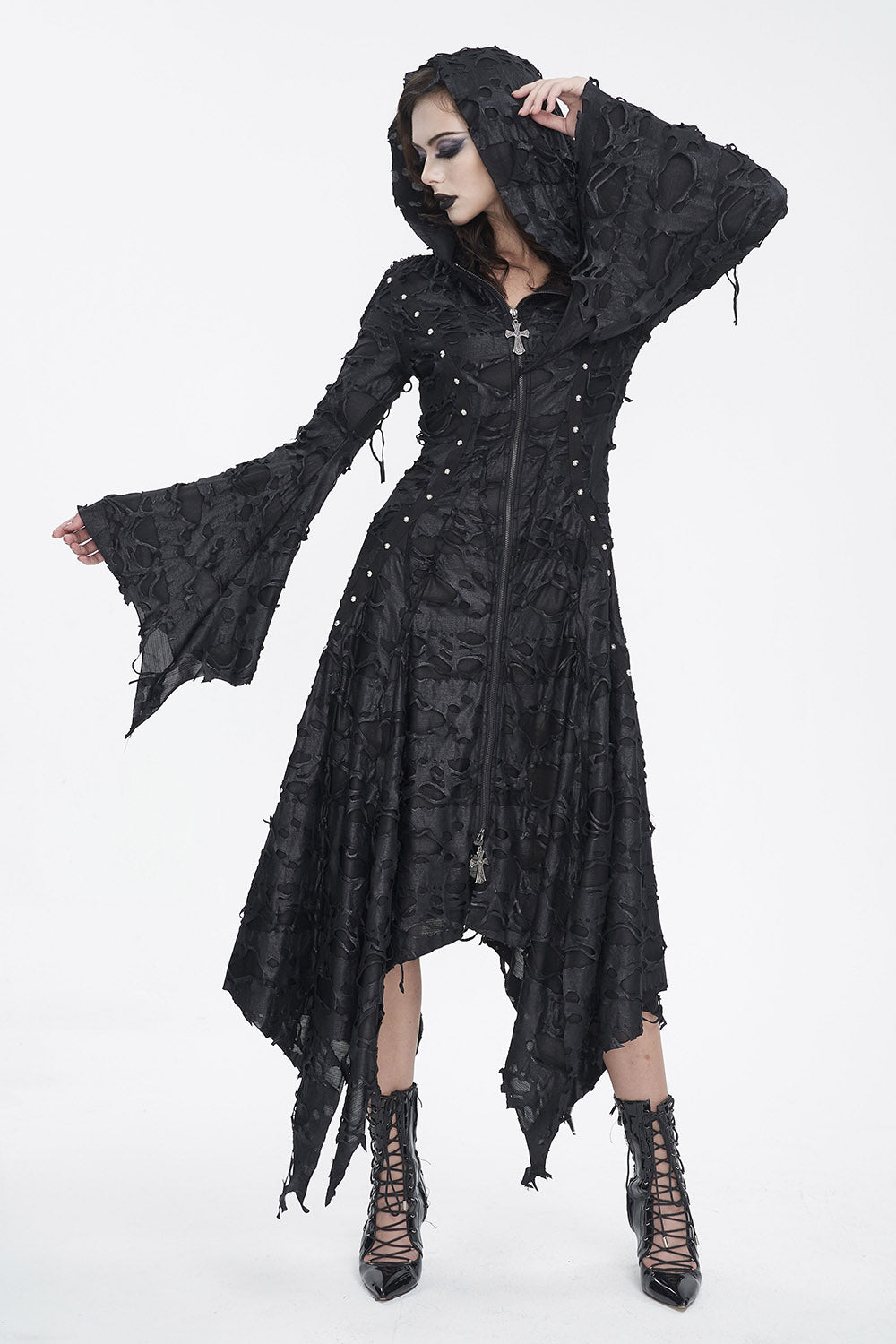 womens flared sleeve gothic dress