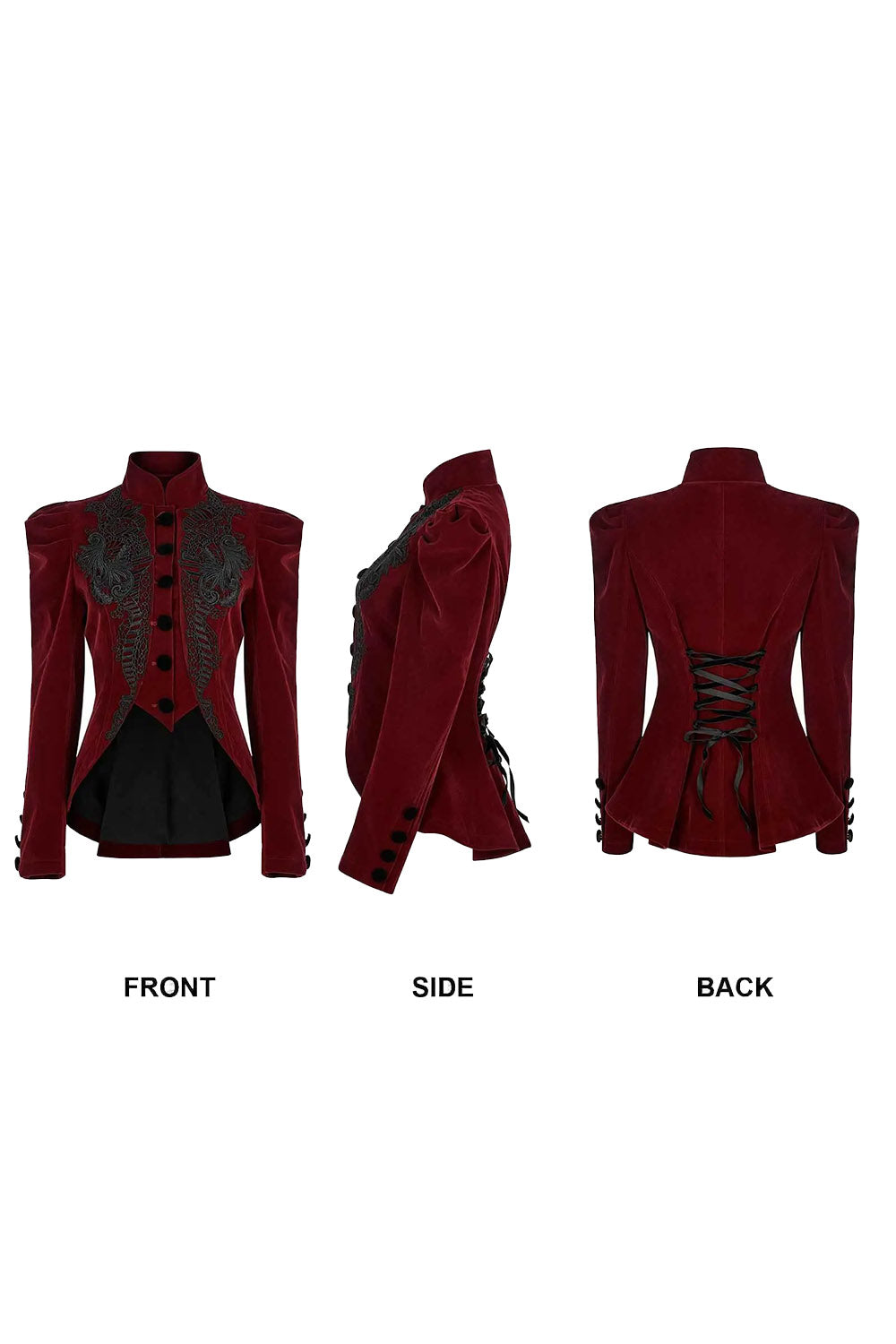 puffed sleeve gothic vampire coat for women