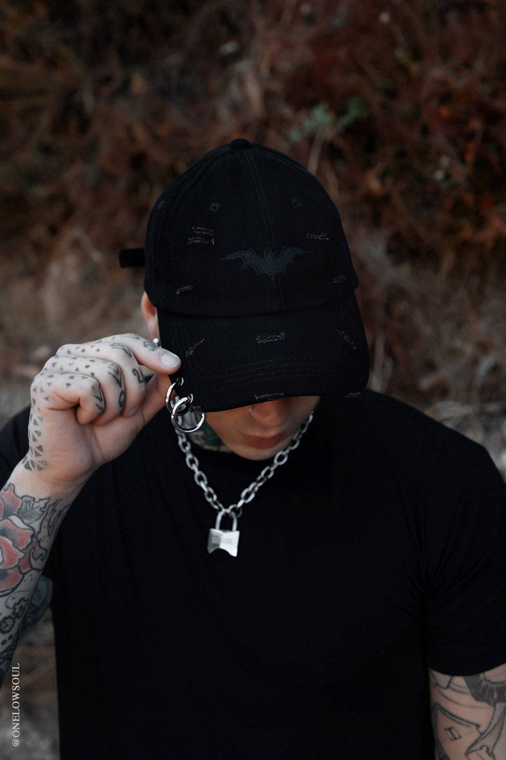 Vampire Bat Pierced Baseball Cap