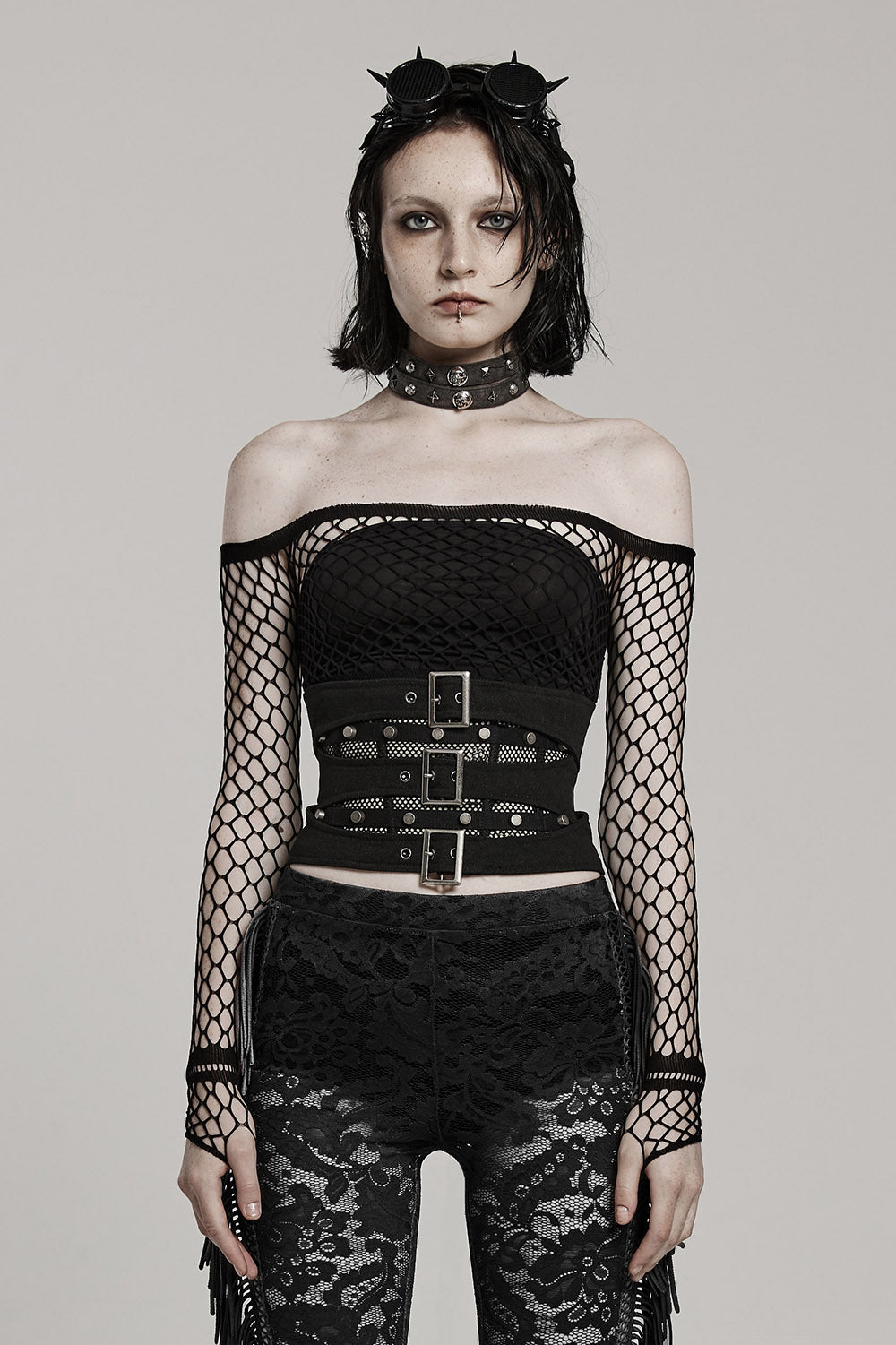 cutout goth corset belt