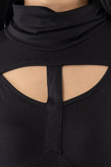 grunge goth high collar turtleneck dress