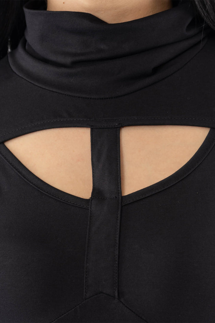 grunge goth high collar turtleneck dress