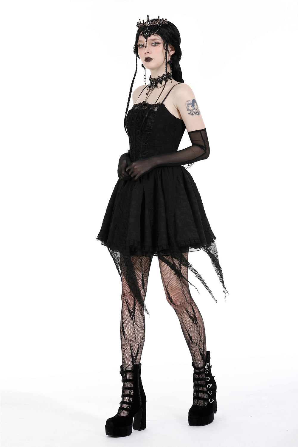 short gothic black dress