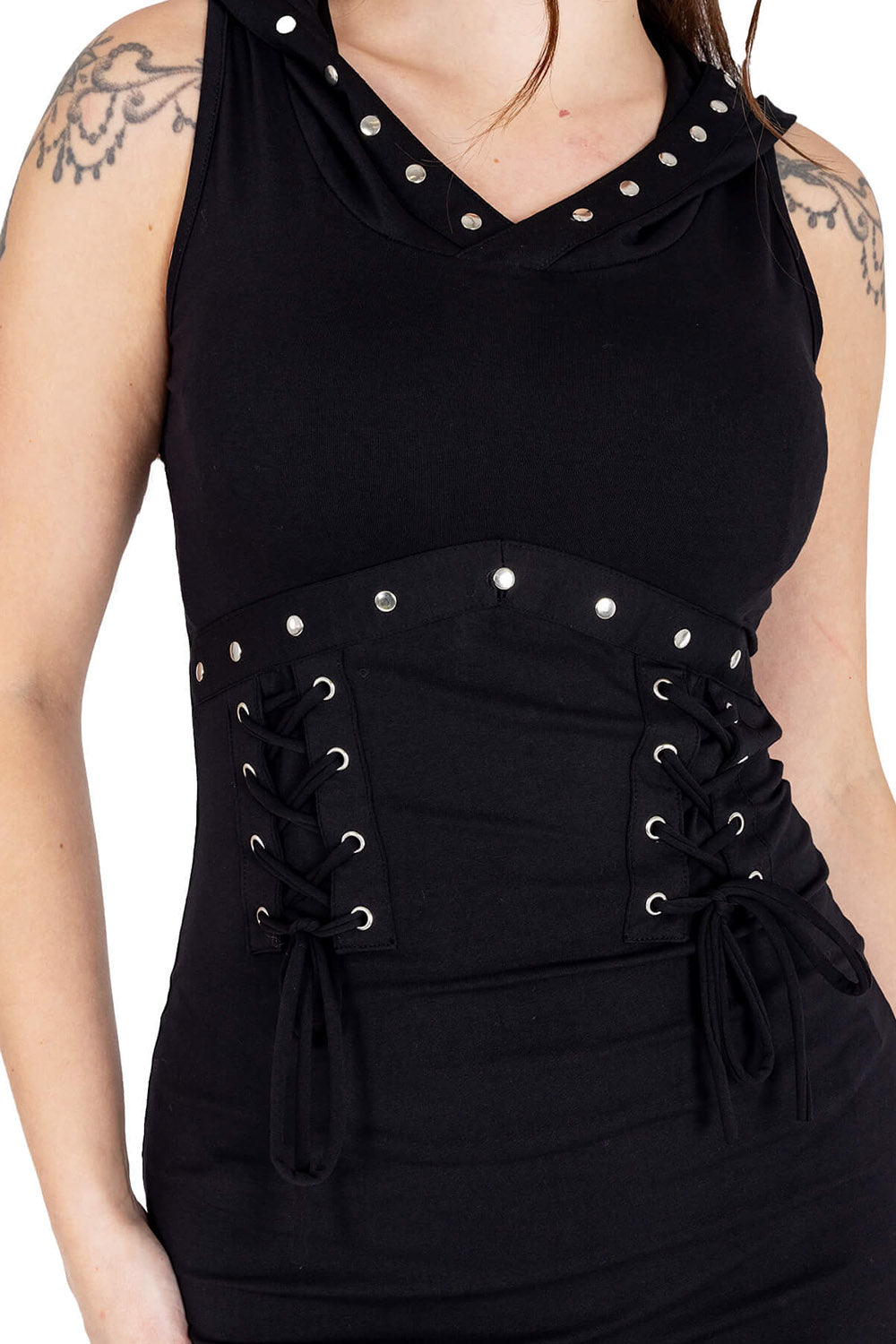 womens black corset goth dress