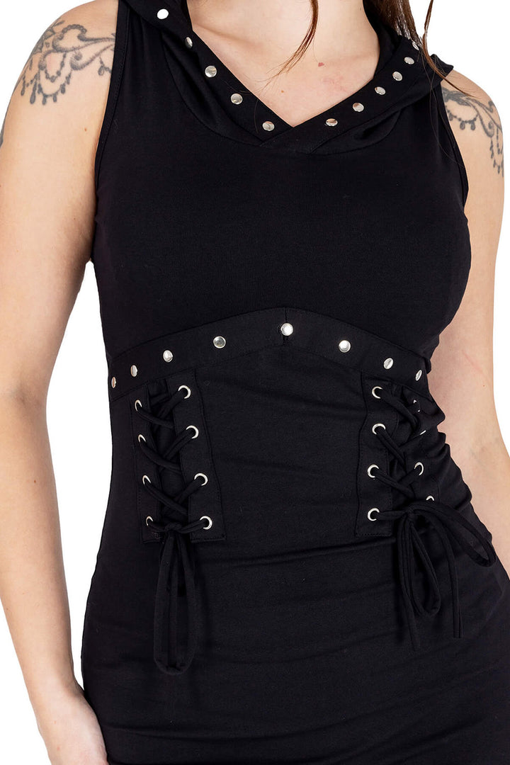 womens black corset goth dress