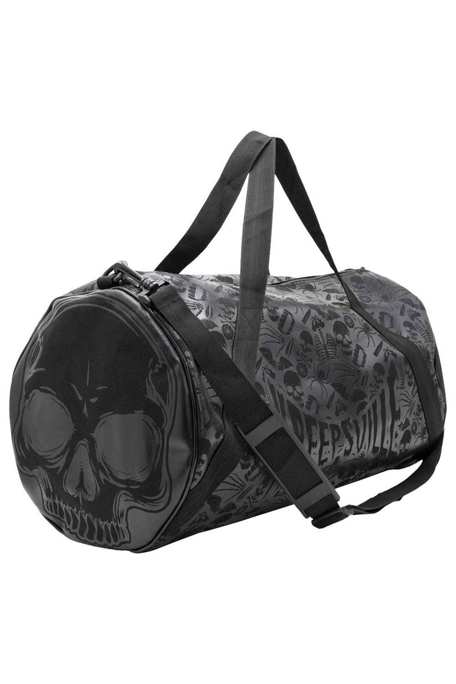 Skull Black Barrel Bag