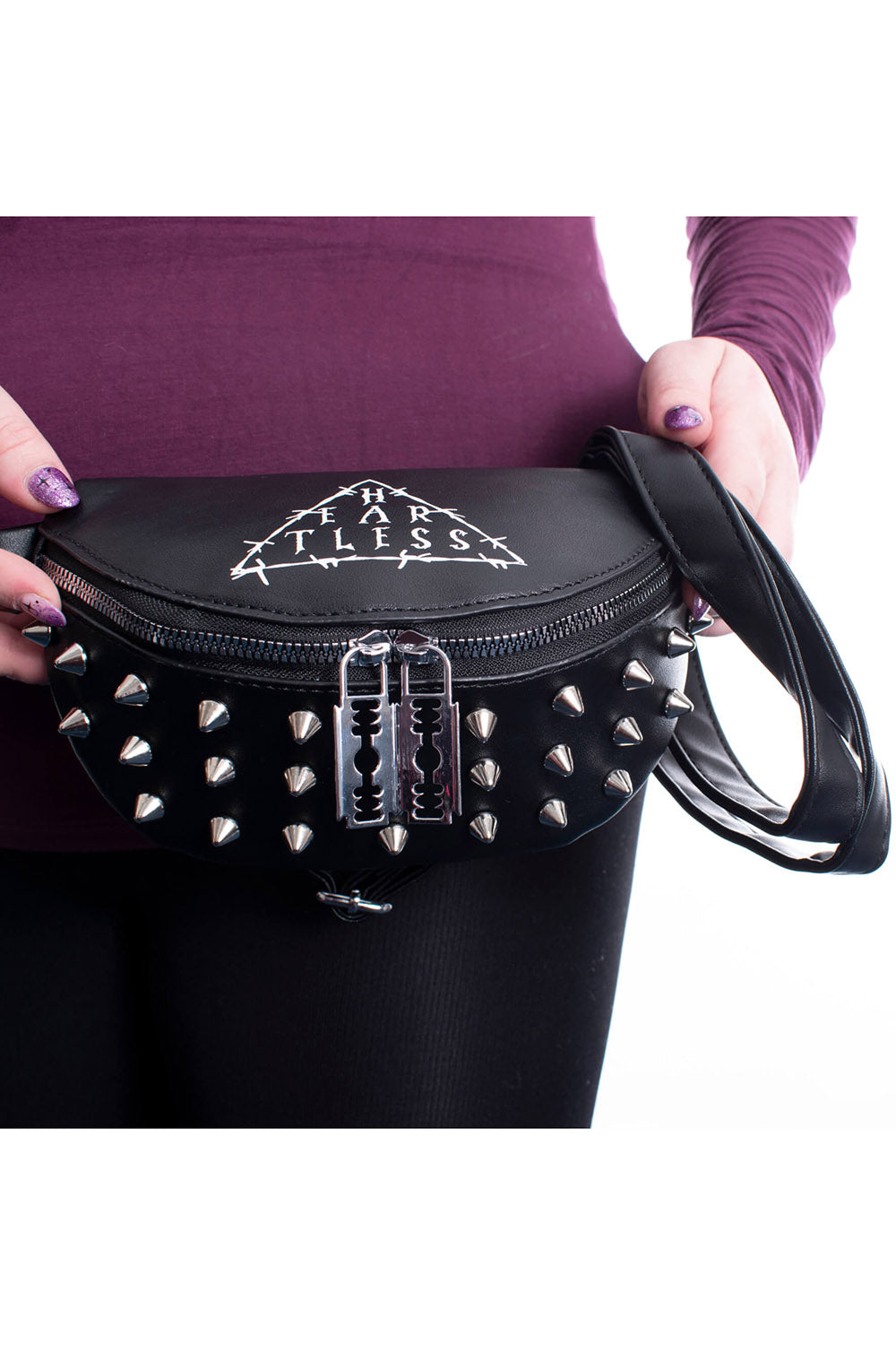 spiked punk fanny pack