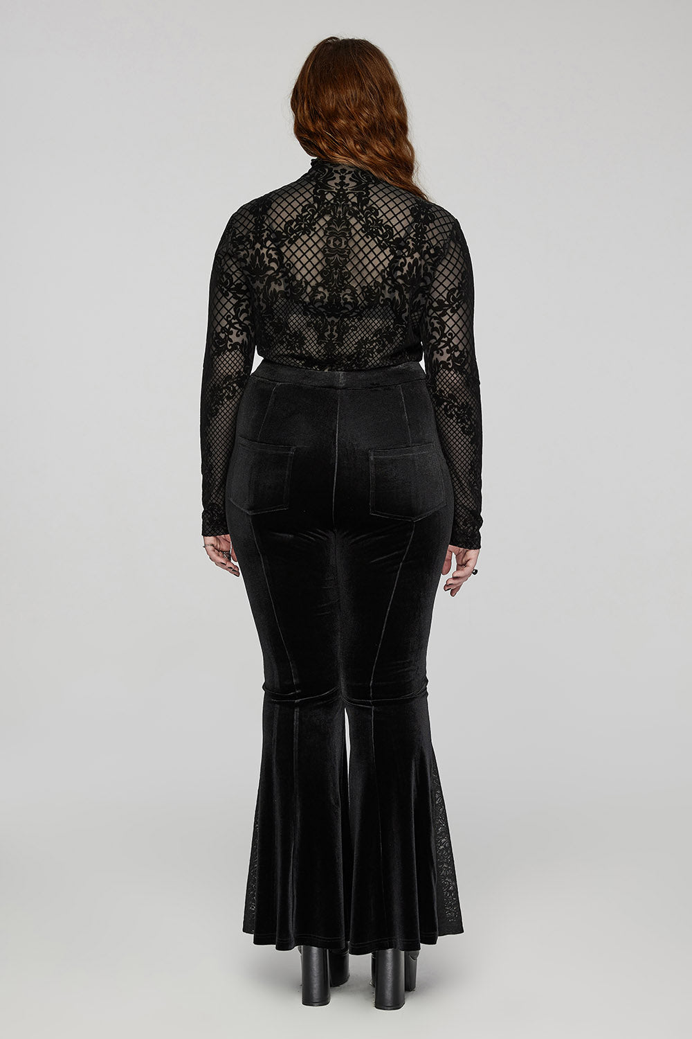 romantic goth mesh blouse