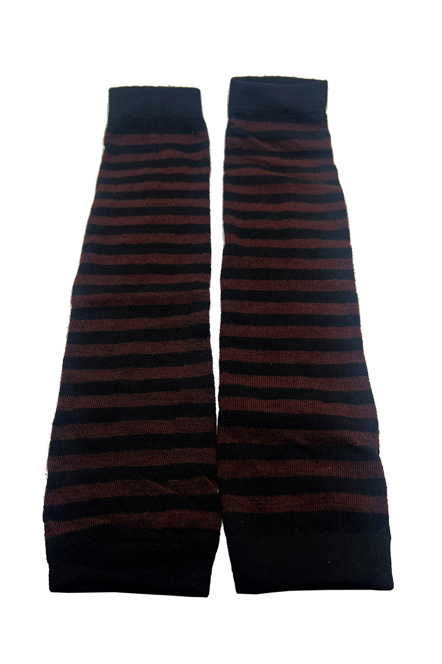 Steampunk Striped Arm Warmers [BLACK/BROWN]