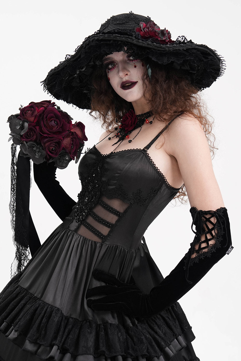 black Edwardian gothic hat