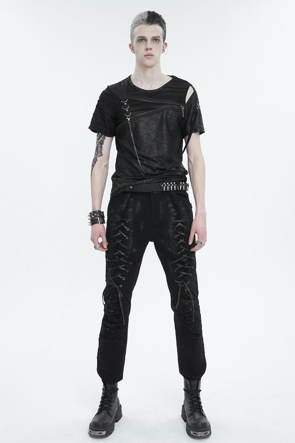 mens mesh cutout shirt