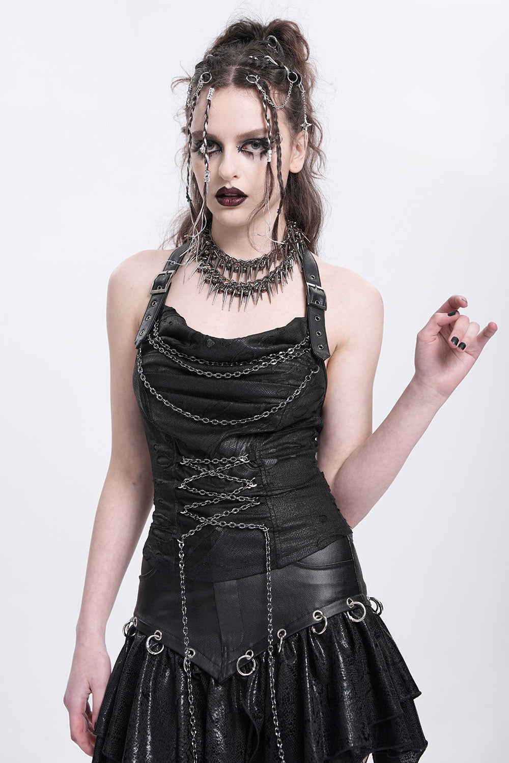black distressed post-apocalyptic tank top