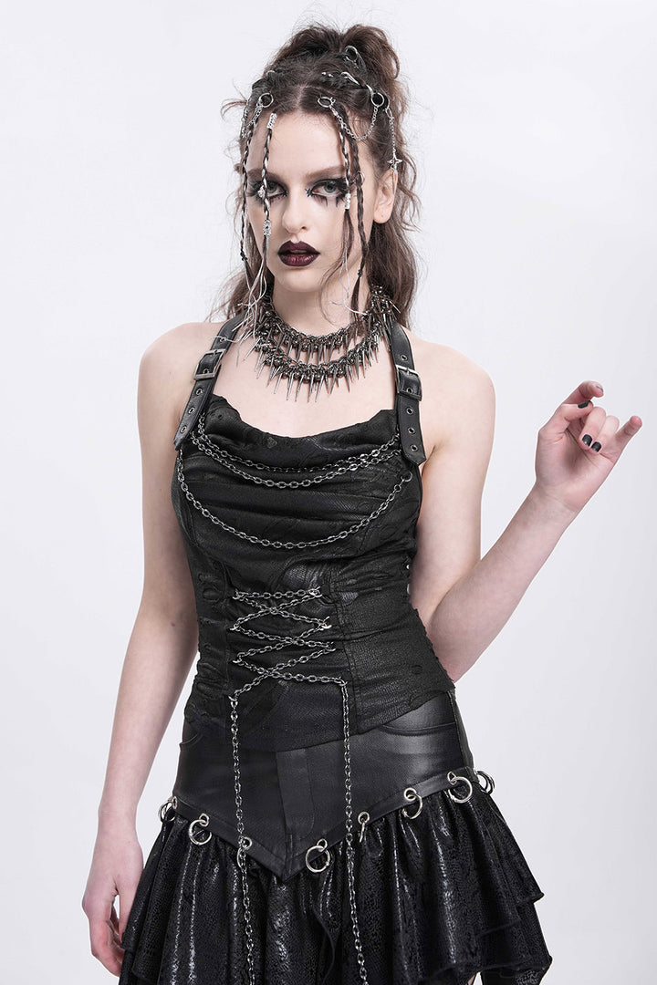 black distressed post-apocalyptic tank top