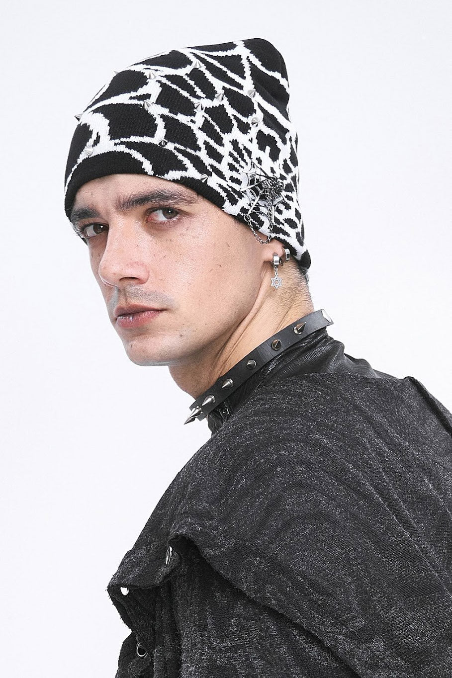 spiked beanie for men