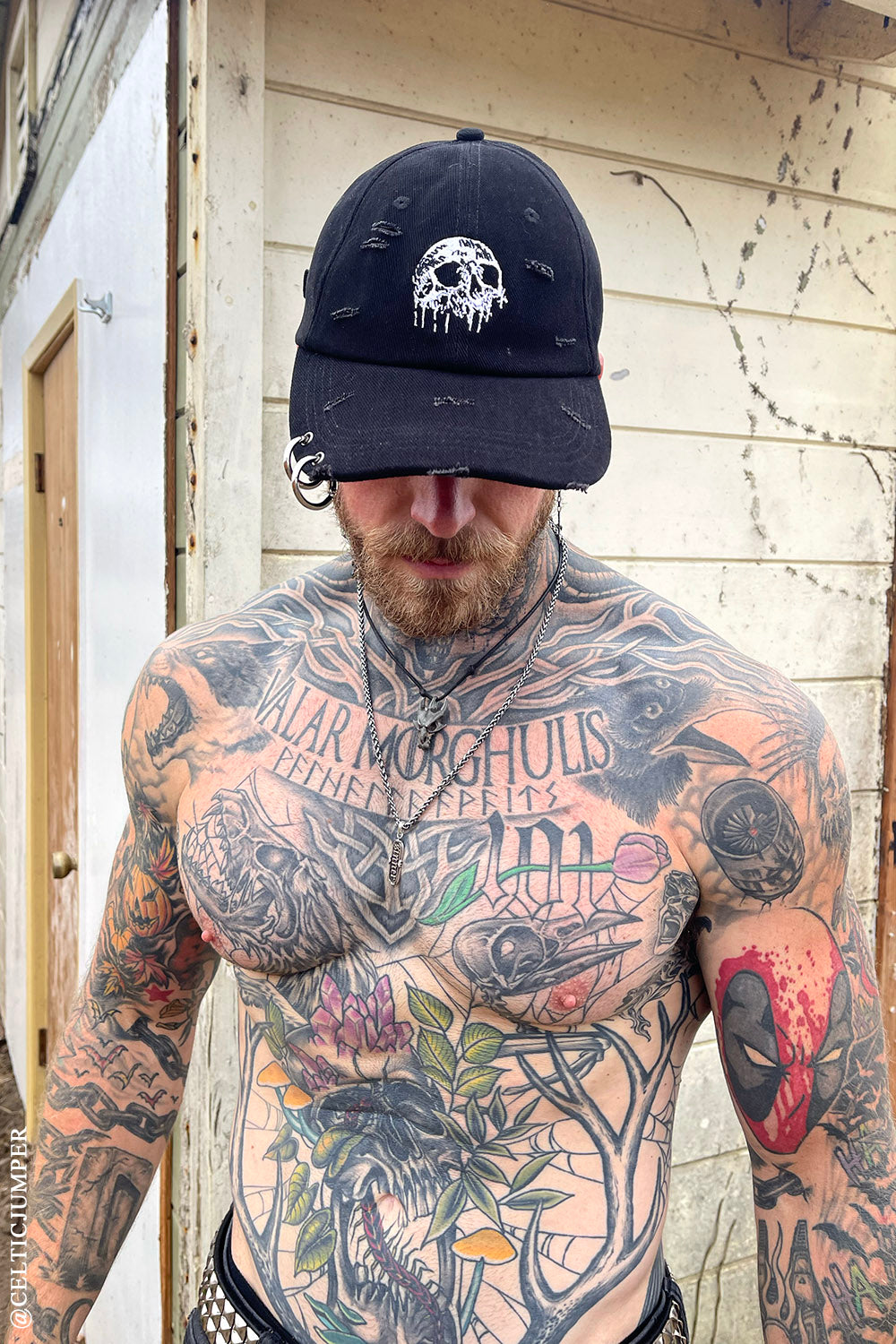 Skull Drip Pierced Baseball Cap