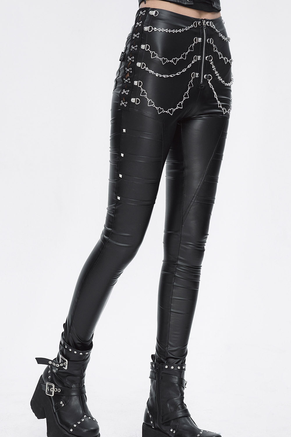 womens black mall goth pants with pockets