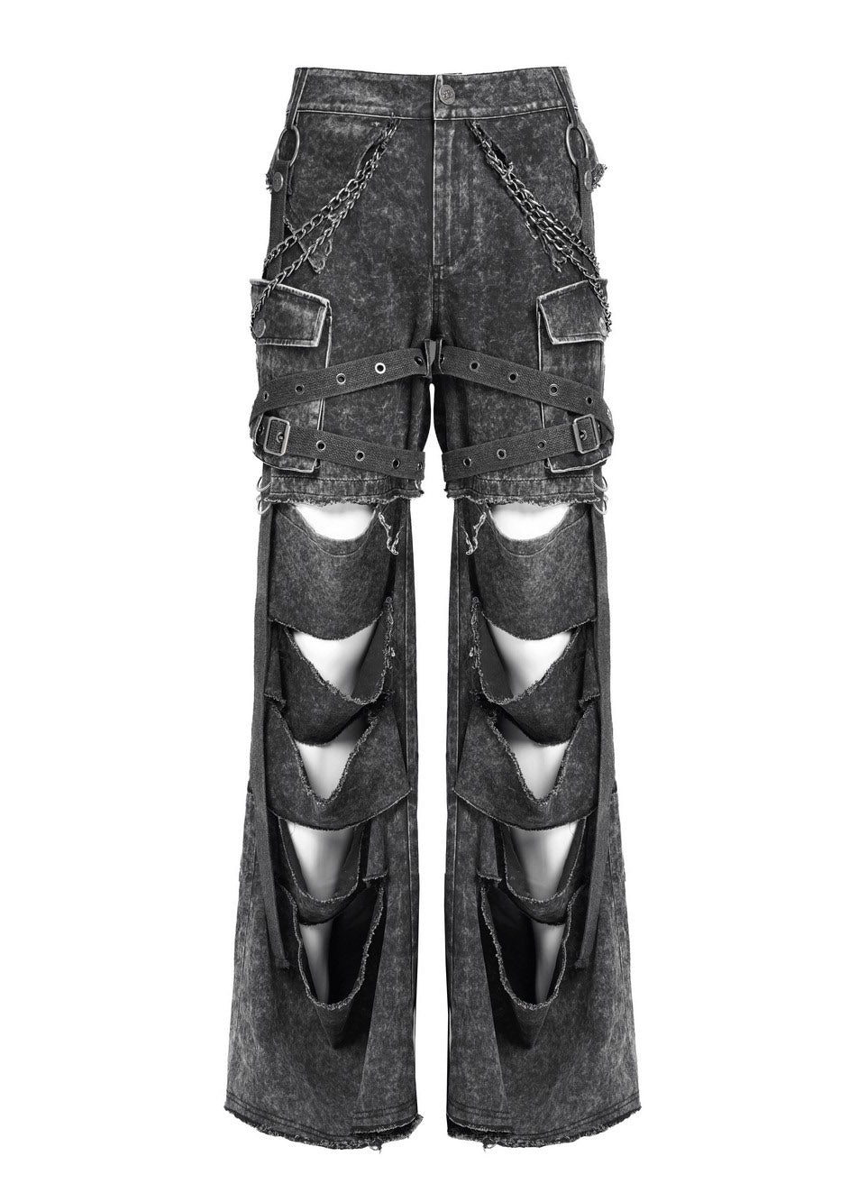 mens knee cutout emo baggy pants