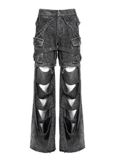 mens knee cutout emo baggy pants