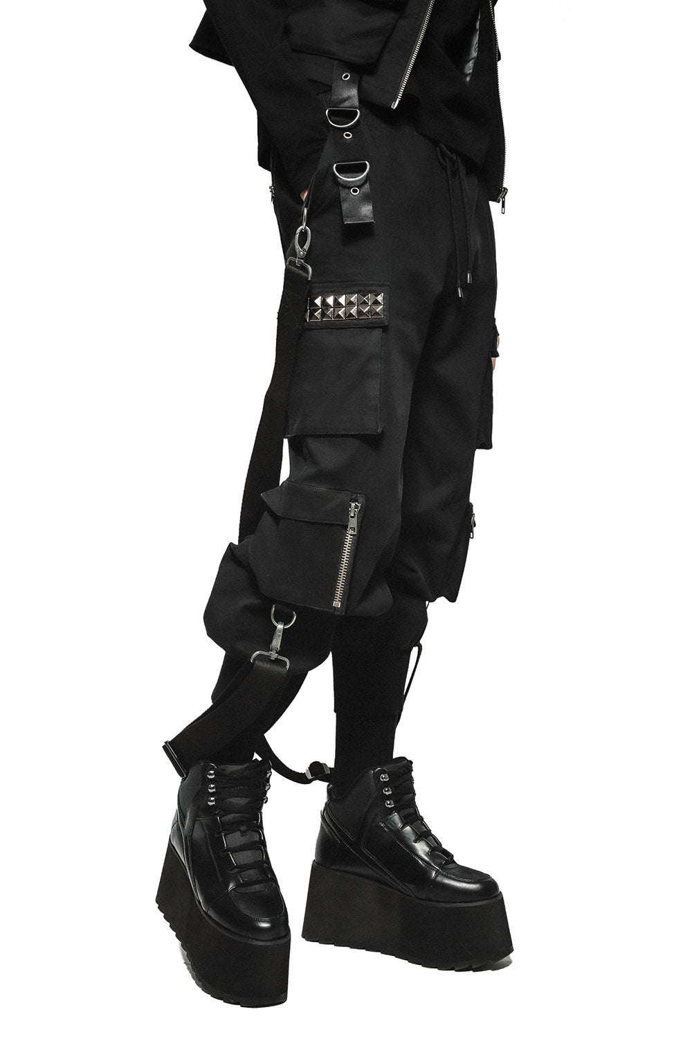 punk studded tactical pants