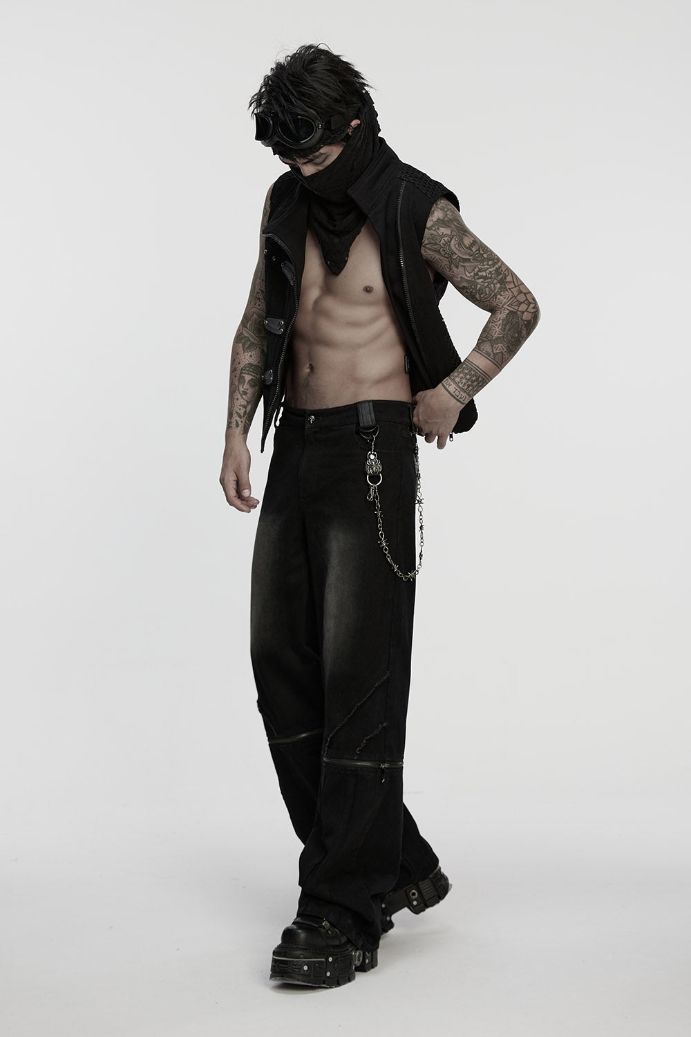 grunge goth barbed wire pant chain