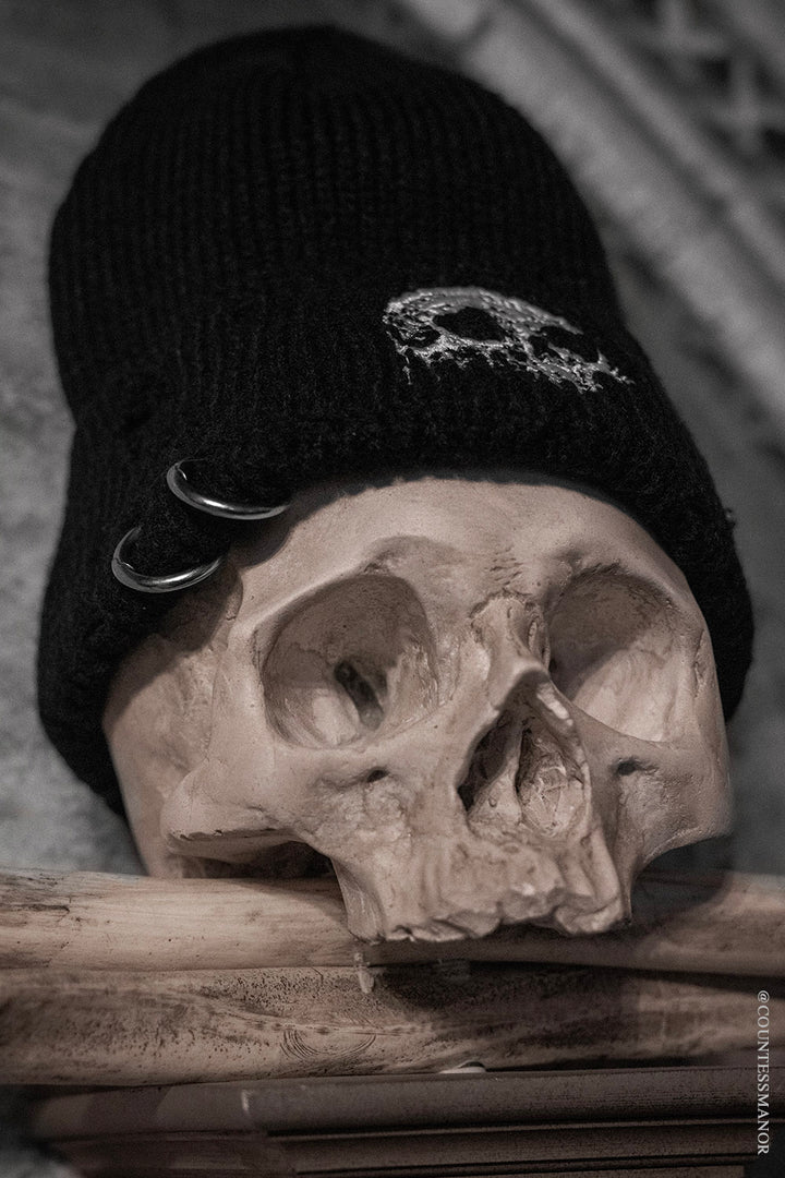 punk pierced beanie by vampirefreaks