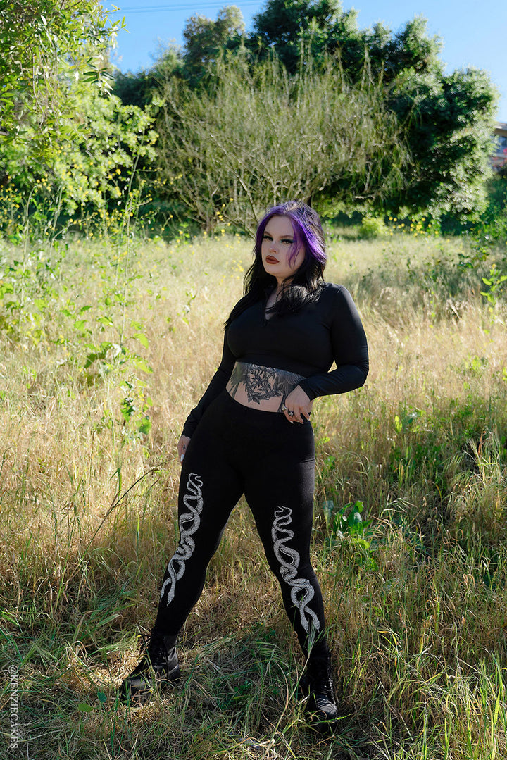 womens gothic medusa serpent leggings