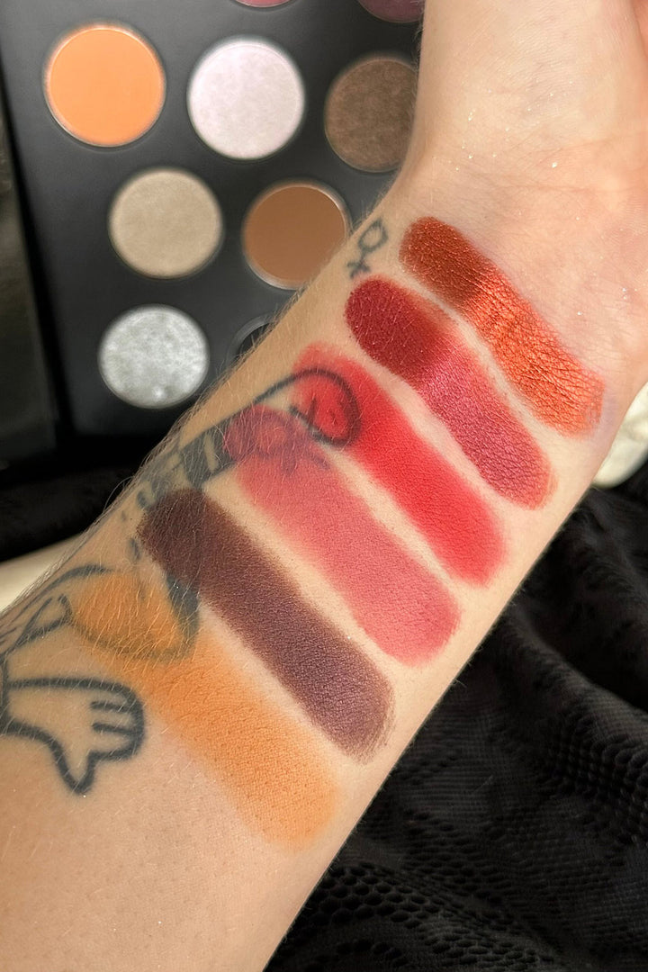 swatches of goth eyeshadow 