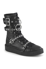 mens buckled gothic calf high boots