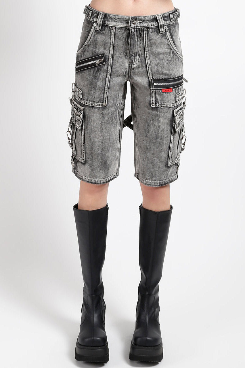 Tripp NYC Punk Clash Shorts [Black Denim/Fog Wash]