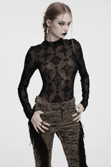 sheer gothic long sleeve top
