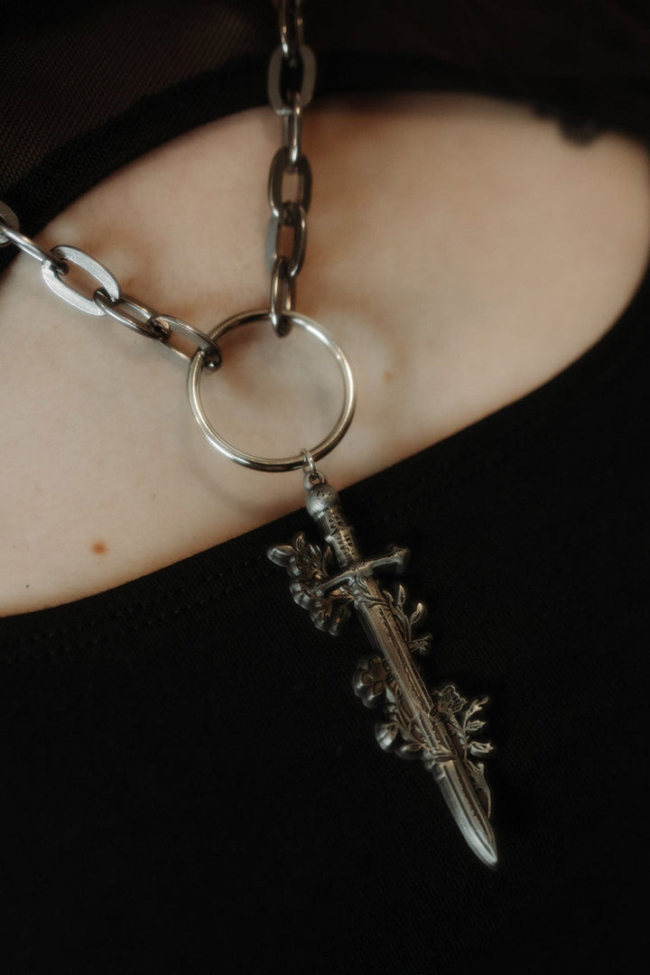 long punk chain necklace