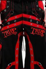 tripp NYC red and black street goth cargo pants