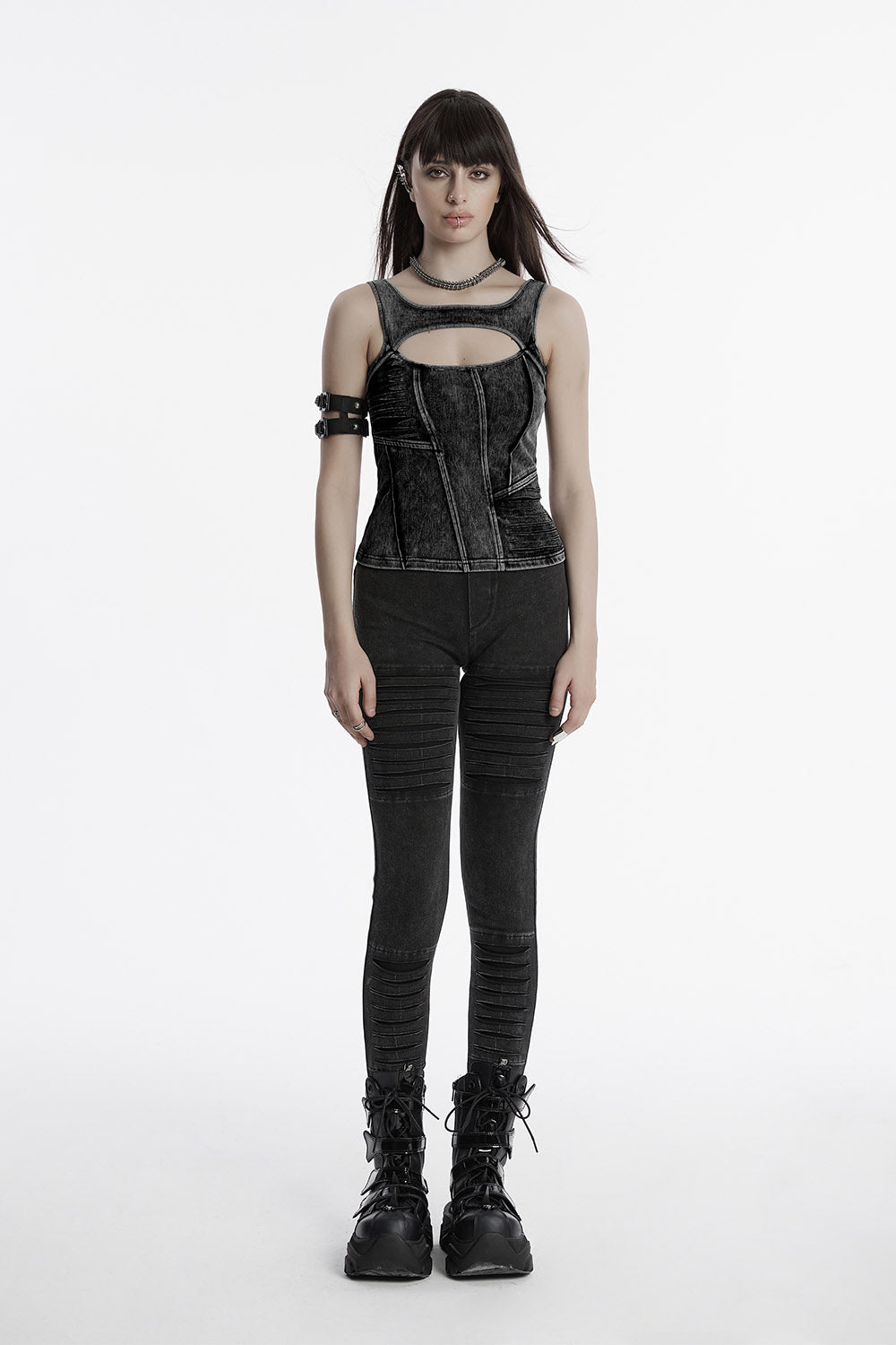 womens gothic high-waisted skinny jeans by punk rave