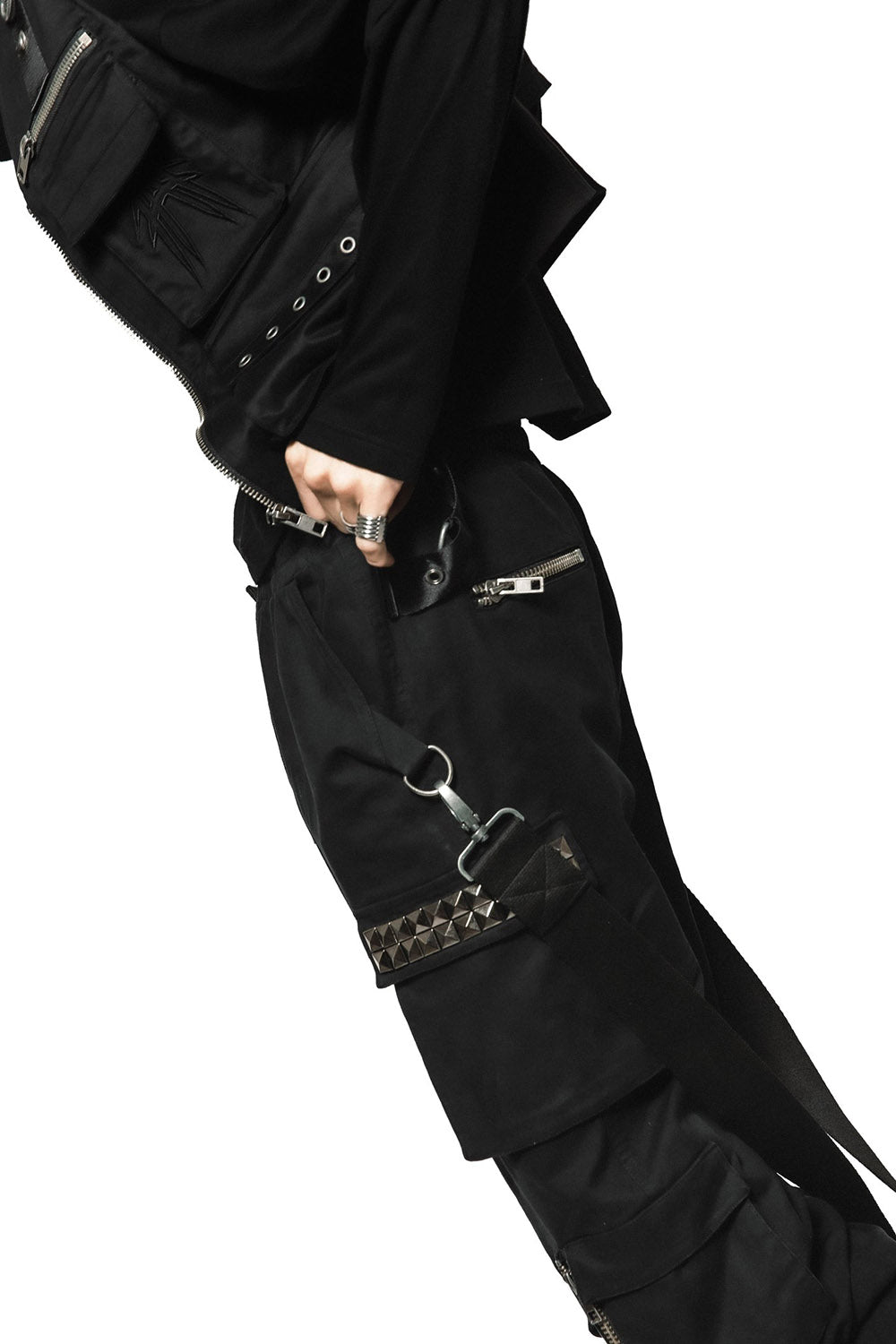 black goth cargo pants