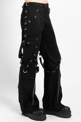 grunge goth womens straight leg zippered punk tripp pants