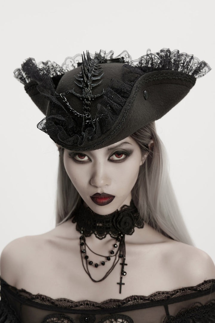 lace ruffled pirate hat