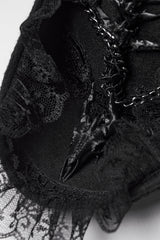 punk ruffled pirate hat with chains