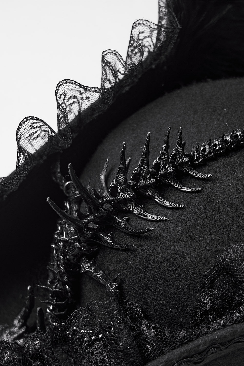 victorian goth ruffled pirate hat