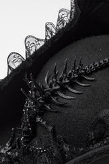victorian goth ruffled pirate hat