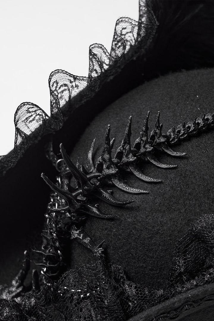 victorian goth ruffled pirate hat