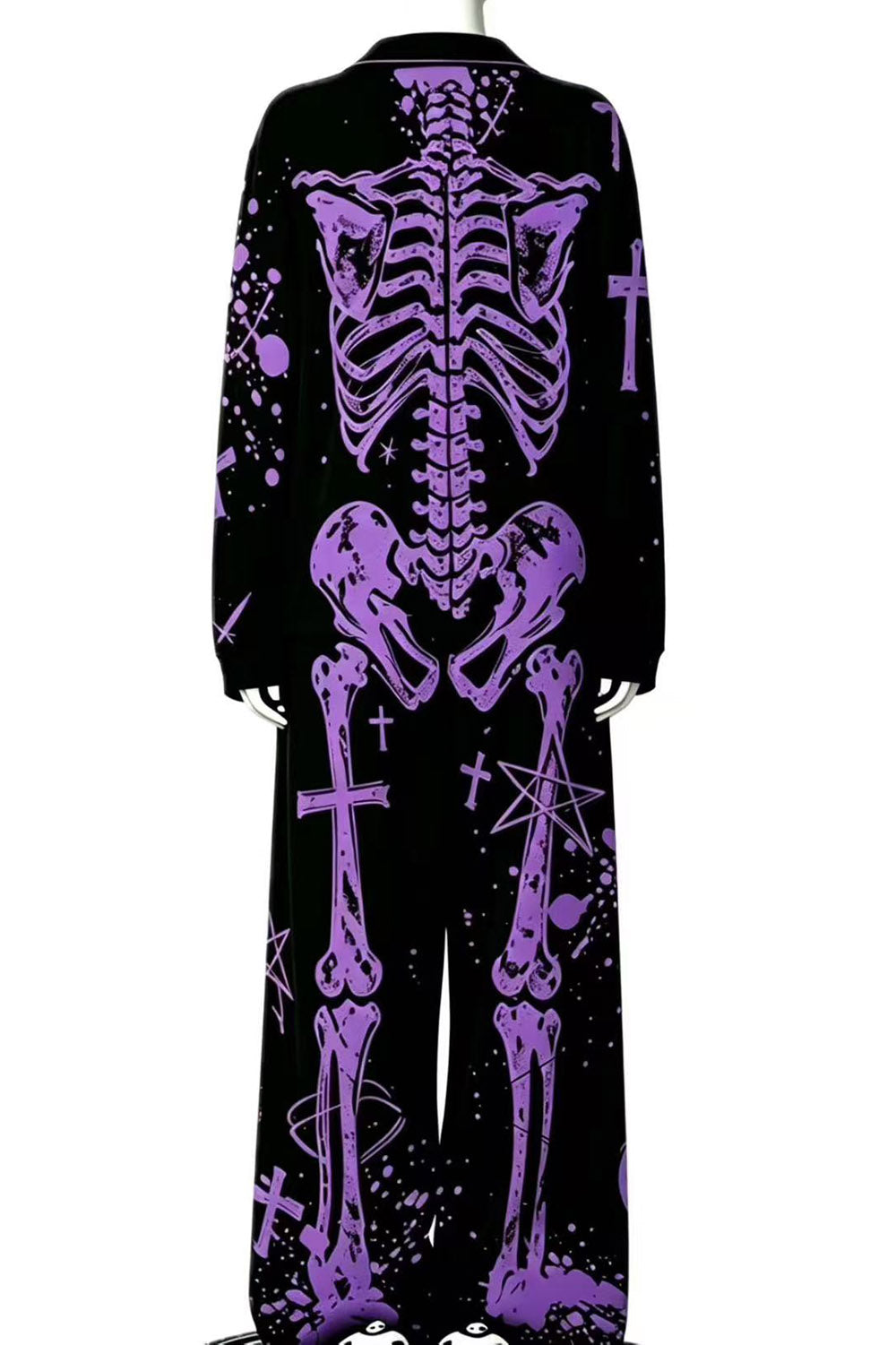 purple and black gothic pjs set