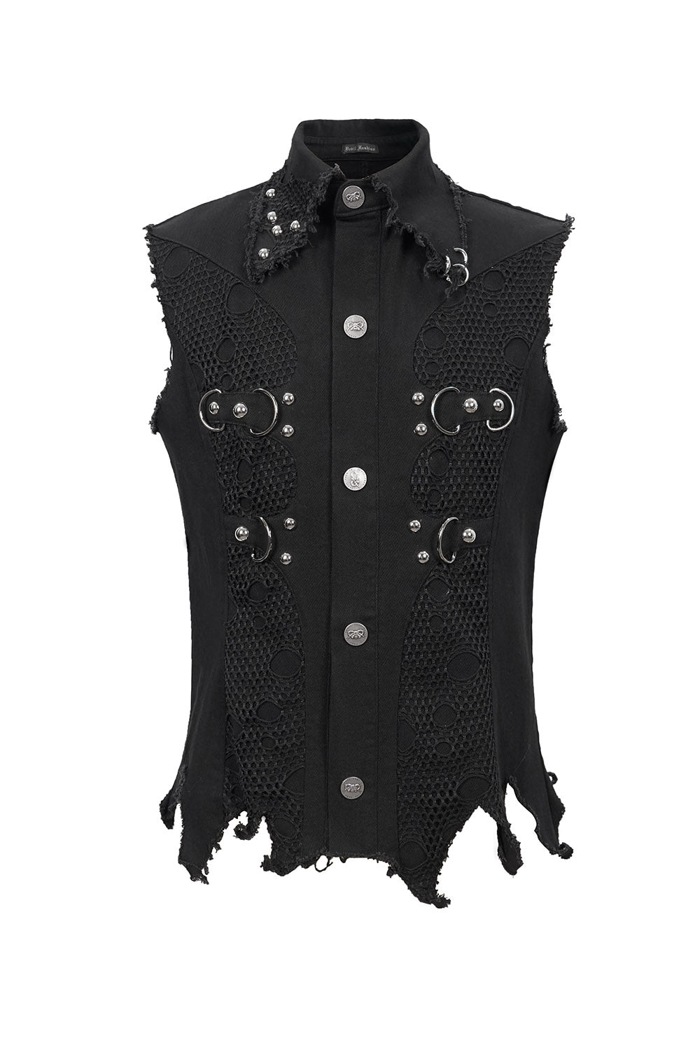 mens shredded wasteland tank top with tattered hem